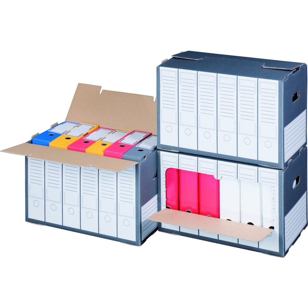smartboxpro 10 x SBP-ARCHIVBOX F. ORDNER M. FRONTKL., 498x295x322mm, wiederverschließbar, anthrazit Image