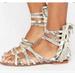 Free People Shoes | Free People Snakeprint Gladiator Sandals Size 40 | Color: Black/Silver | Size: 40
