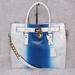 Michael Kors Bags | New Michael Kors Hamilton Spray Large Leather Shoulder Bag Tote Purse White Blue | Color: Blue/White | Size: 14.5” L X 13.5” H X 6” W