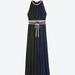 Tory Burch Dresses | New Tory Burch Colorblock Tie Waist Maxi Dress Medium | Color: Black/Blue | Size: M