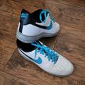 Nike Shoes | Men's Nike Air Force 1 White Gray Speckled Blue And Black Ombre Tennis Shoes | Color: Black/Blue | Size: 15