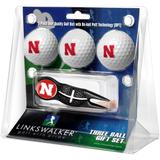 Nebraska Huskers 3-Pack Golf Ball Gift Set with Black Crosshair Divot Tool