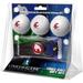 Washington State Cougars 3-Pack Golf Ball Gift Set with Black Hat Trick Divot Tool