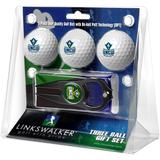 UNC Wilmington Seahawks 3-Pack Golf Ball Gift Set with Black Hat Trick Divot Tool