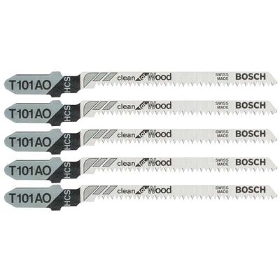 5x Stichsägeblätter t 101 ao Clean for Wood Länge 83 mm 2608630031 - Bosch