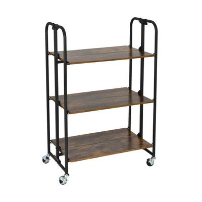 Costway Foldable Rolling Cart with Storage Shelves...