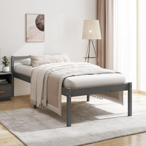 vidaXL Seniorenbett Grau 100×200 cm Massivholz Kiefer