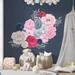 Walplus Oversized Flowers Blue And Pink Wall Stickers Decals
