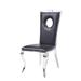 Cyrene Side Chair (Set-2) with PU Cushion, Metal Backrest Trim & Apron Seat