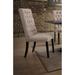 Morland Side Chair (Set-2) in Tan Linen & Vintage Black, Tan Linen Cushion with Welt Trim