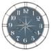 Howard Miller® Oversized Compass Dial Gallery 30" Wall Clock Metal in Blue/Gray/White | 30 H x 30 W x 3 D in | Wayfair 625744