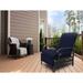 Latitude Run® Aadhira Adjustable Outdoor Recliner w/ Cushions, Comfortable Patio Recliner Chair, Metal in Blue | 38.2 H x 22.6 W x 59.8 D in | Wayfair