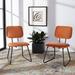 Side Chair - Mercury Row® Fendley 20.5Cm Wide Velvet Side Chair Velvet in Orange | 33.75 H x 20.5 W x 25 D in | Wayfair