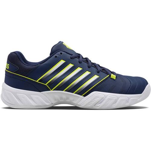 K-SWISS TENNIS Herren Tennisindoorschuhe Herren Tennisschuhe Bigshot Light 4 Carpet, Größe 44 ½ in Blau/Weiß/Neongrün