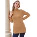 Plus Size Women's Cotton Cashmere Turtleneck by Jessica London in Brown Maple (Size 38/40) Sweater