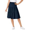 Plus Size Women's Jersey Knit Tiered Skirt by Woman Within in Navy (Size 42/44)