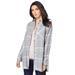 Plus Size Women's Flannel Tunic by Roaman's in Gunmetal Plaid (Size 34 W) Plaid Shirt