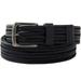 Men's Big & Tall Stretch Leather Braided Belt by KingSize in Black (Size XL)