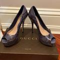 Gucci Shoes | Gucci Sophia Genuine Snakeskin Pumps | Color: Blue | Size: 6.5