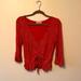 Urban Outfitters Tops | Cute Flower Print Crop Top With Bell Sleeves From Urban Outfitters | Color: Red | Size: M