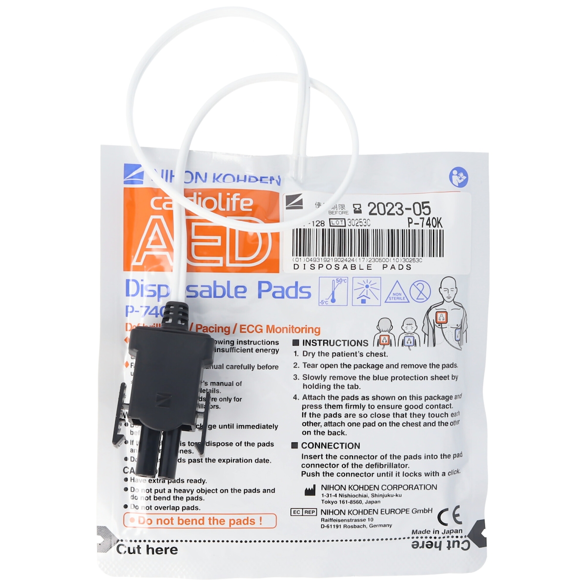 AccuCell Original Defi-Elektroden Pads Nihon Kohden Cardiolife AED 2100 P-740K Image