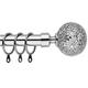 Curtain Poles Mosaic ball finials Extendable Curtain Pole Set 120 cm to 300 cm Chrome Adjustable Curtain Rod 19 mm Diameter Curtain Tracks