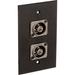 My Custom Shop Dual Recessed 12G-SDI BNC Female Wall Plate (Black Anodized Aluminum) WPBA-1104-NB