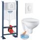 Grohe - Pack wc Rapid sl autoportant + cuvette Bau Ceramic sans bride + plaque Skate Air blanche