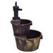 Costway 2 Tiers Outdoor Barrel Waterfall Fountain with Pump