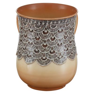 Washing Cup Lace Design Ivory (6 Per Case) - Brown