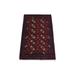 Shahbanu Rugs Deep and Saturated Red, Hand Knotted Afghan Khamyab Bokara, Velvety Wool, Mat Oriental Rug (2'0" x 3'0")