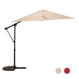Clihome 10FT Round 360-Degree Rotation Offset Umbrella with Cross Base