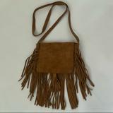 American Eagle Outfitters Bags | American Eagle Outfitters Suede Fringe Tassel Crossbody Bag | Color: Brown/Tan | Size: Os