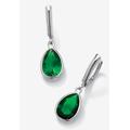 Women's Sterling Silver Drop Earrings Pear Cut Simulated Birthstones by PalmBeach Jewelry in May