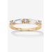 Women's Gold Over Sterling Silver Round Wedding Band Ring Cubic Zirconia by PalmBeach Jewelry in Cubic Zirconia (Size 7)