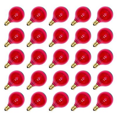 Sival 40128 - G40 Candelabra Screw Base Transparent Pink (25 pack) Christmas Light Bulbs