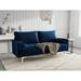 QUEENS HOME Gresham 70" Square Arm Sofa Velvet/Polyester in Blue | 70 W x 32 D in | Wayfair SL+USW13052S-SB