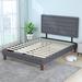 Latitude Run® Upholstered Platform Bed w/ Headboard Wood in Brown | 43.3 H x 76.7 W x 82.2 D in | Wayfair C317A9043DA04C1BAFF9D84EA807EAE4