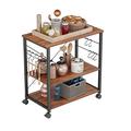 17 Stories 3 Tier Utility Kitchen Service Cart w/ Wheels, Microwave Cart w/ Storage, Kitchen Coffee Station | 28.5 H x 23.5 W x 15.75 D in | Wayfair