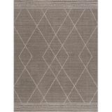 Gray 120 x 94 x 0.59 in Area Rug - Foundry Select Buckhanon Geometric Area Rug in Brown Polyester | 120 H x 94 W x 0.59 D in | Wayfair