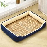 Tucker Murphy Pet™ Dog Kennel Summer Cool Den Teddy Summer Dog Kennel Mat Mat Cat Bed Dog Bed Cat Kennel Cotton in Blue/Brown | 11.81 D in | Wayfair