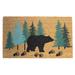 Loon Peak® Cebert Bear & Paws Rustic land Forest Coir 30" x 18" Non-Slip Indoor & Outdoor Door Mat Coir in Blue/Brown/Green | Wayfair