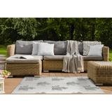 Black 120 x 96 x 0.08 in Area Rug - Winston Porter MAPLE LEAF GREY Outdoor Rug By Becky Bailey Polyester | 120 H x 96 W x 0.08 D in | Wayfair