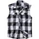Brandit Checkshirt ärmelloses Hemd, schwarz-weiss, Größe S
