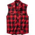 Brandit Checkshirt Chemise sans manches, noir-rouge, taille XL