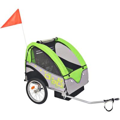Vidaxl - Fahrradanhänger Grau und Grün 30 kg Image