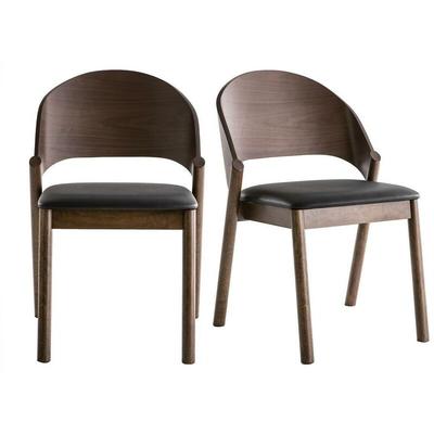 Miliboo - Vintage-Stühle aus Walnuss und in Schwarz (2er-Set) avalon Image