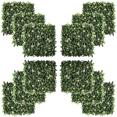 12 Stück künstliches Pflanzenwand Kunststoff 50 cm x 50 cm x 5 cm - Grün - Outsunny