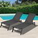 2Pcs Patio All Weather Adjustable 75'' Chaise Lounge Chair with Wheels