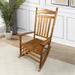 Rasoo Vintage Wooden Balcony Porch Rocker Comfortable Chair with Wide Seat and Armrest and Sturdy Slatted Back Rest